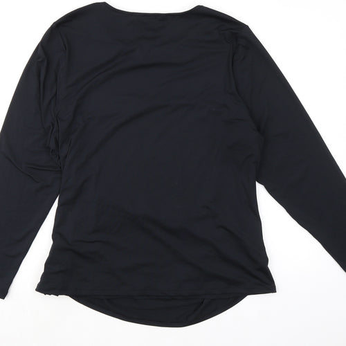 Marks and Spencer Womens Black Polyester Basic T-Shirt Size 22 Round Neck