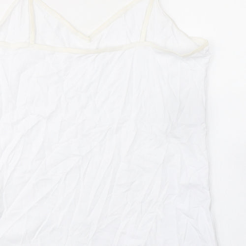 Marks and Spencer Womens White Cotton Basic Tank Size 18 V-Neck