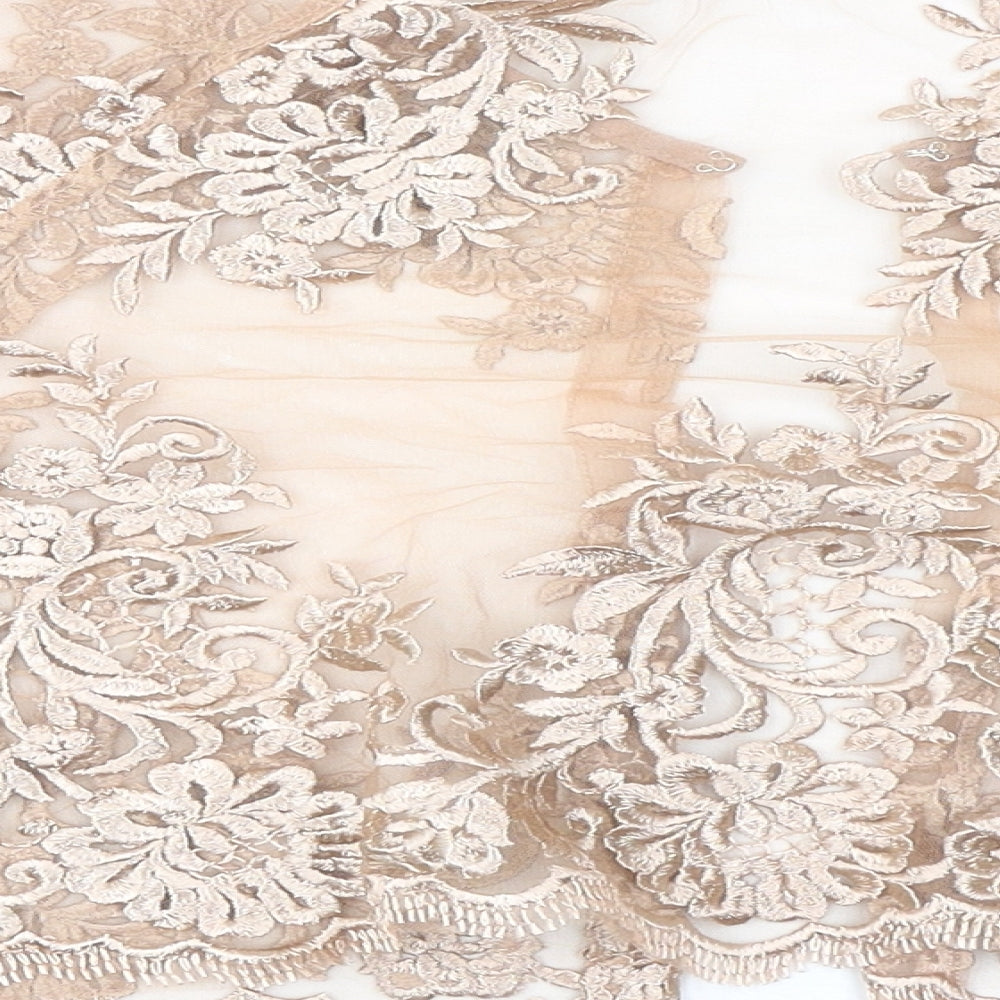 TFNC Womens Beige Floral Polyester Cropped Blouse Size 16 V-Neck