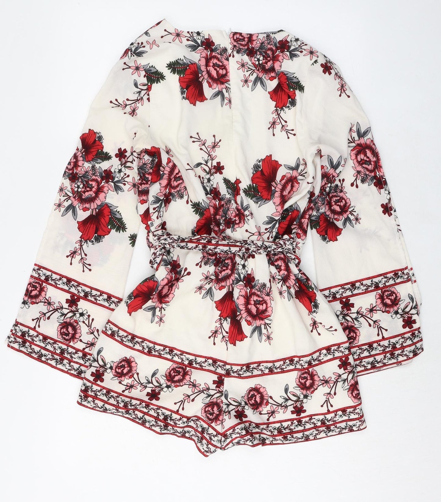 Parisian Womens Multicoloured Floral Polyester Playsuit One-Piece Size 10 Zip