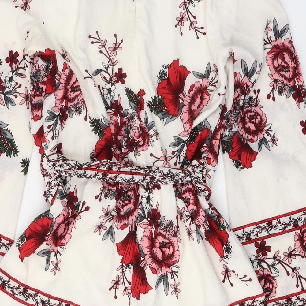 Parisian Womens Multicoloured Floral Polyester Playsuit One-Piece Size 10 Zip