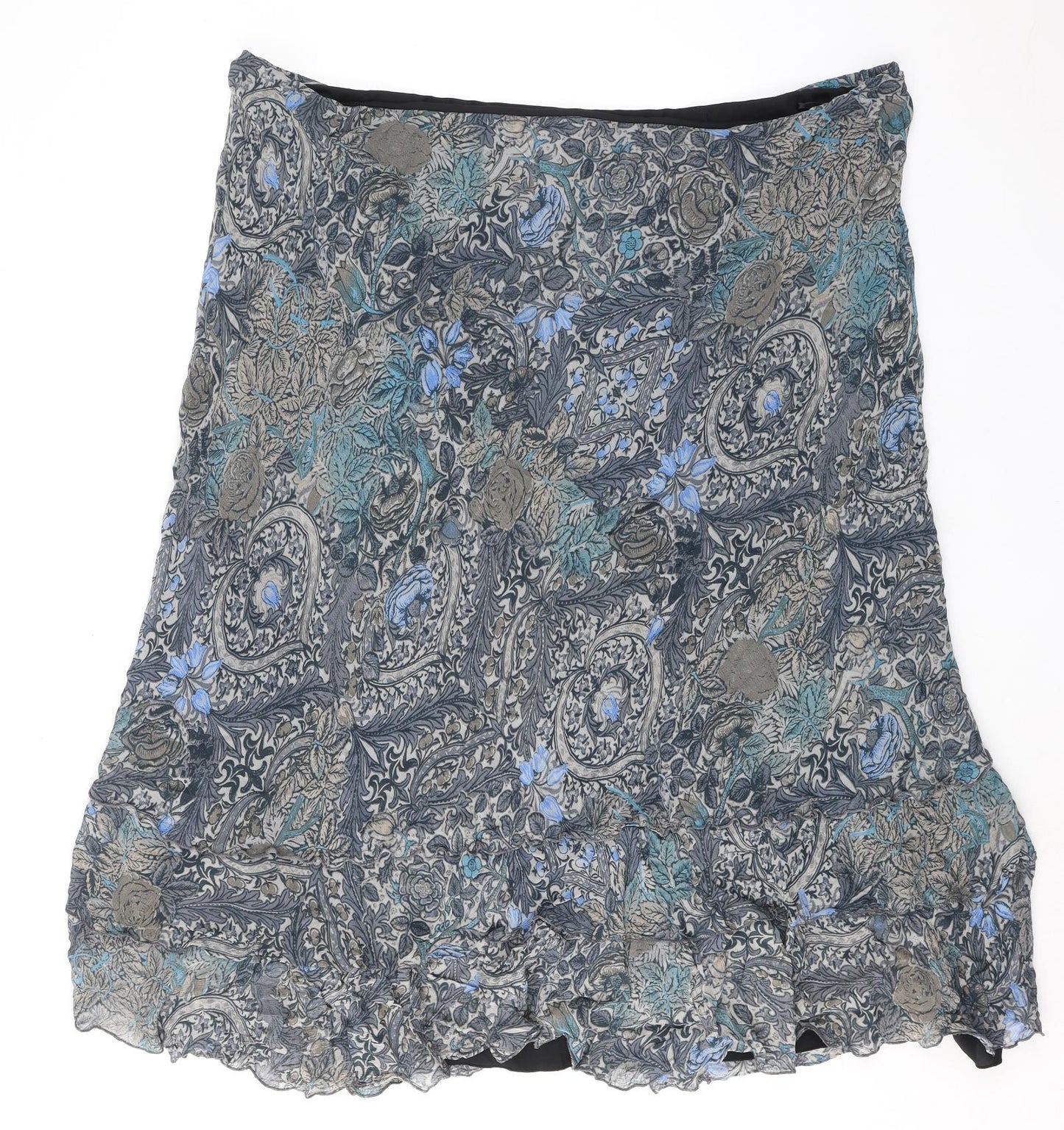 Marks and Spencer Womens Ivory Geometric Polyester A-Line Skirt Size 28