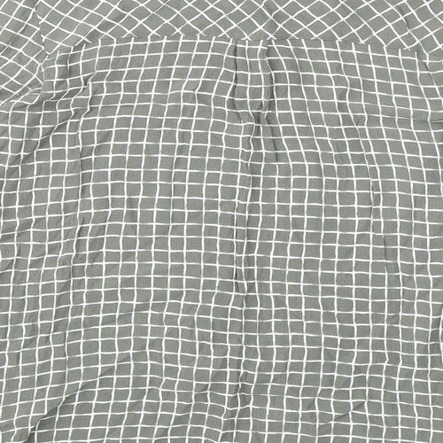 Topshop Womens Green Check Viscose Basic Button-Up Size 8 Collared