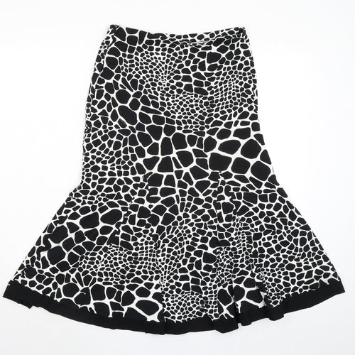 Per Una Womens Black Animal Print Viscose Swing Skirt Size 12 - Giraffe pattern
