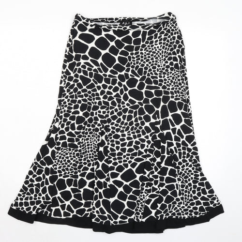 Per Una Womens Black Animal Print Viscose Swing Skirt Size 12 - Giraffe pattern