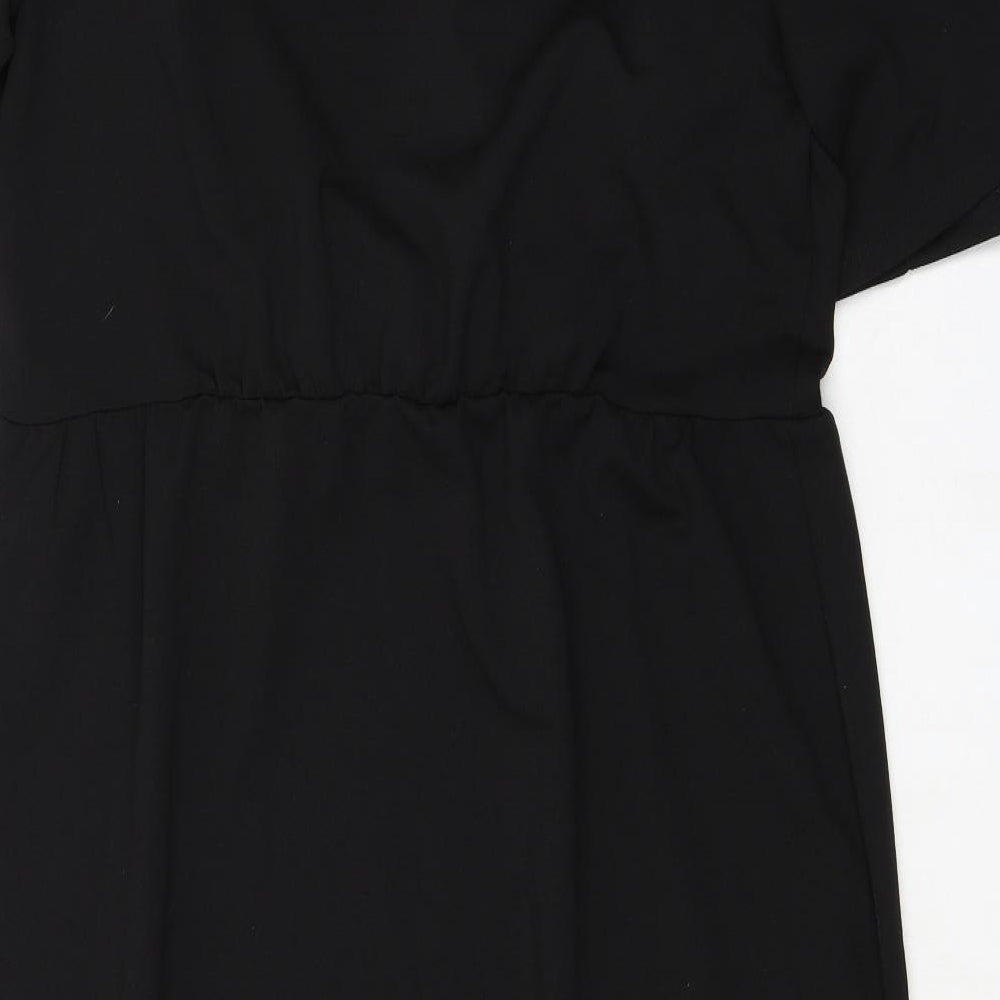 Very Womens Black Polyester Pencil Dress Size 18 V-Neck Pullover