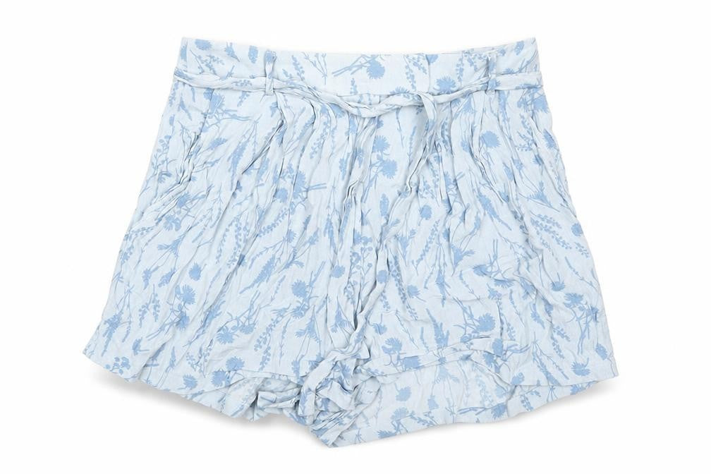 Jack Wills Womens Blue Floral Viscose Bermuda Shorts Size 8 Extra-Slim Zip
