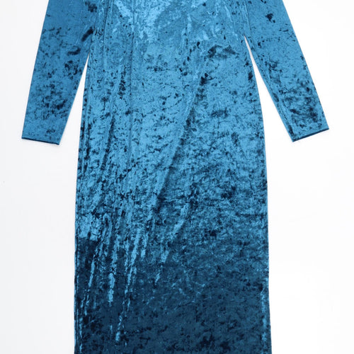 Wallis Womens Blue Polyester Bodycon Size 10 Round Neck Pullover