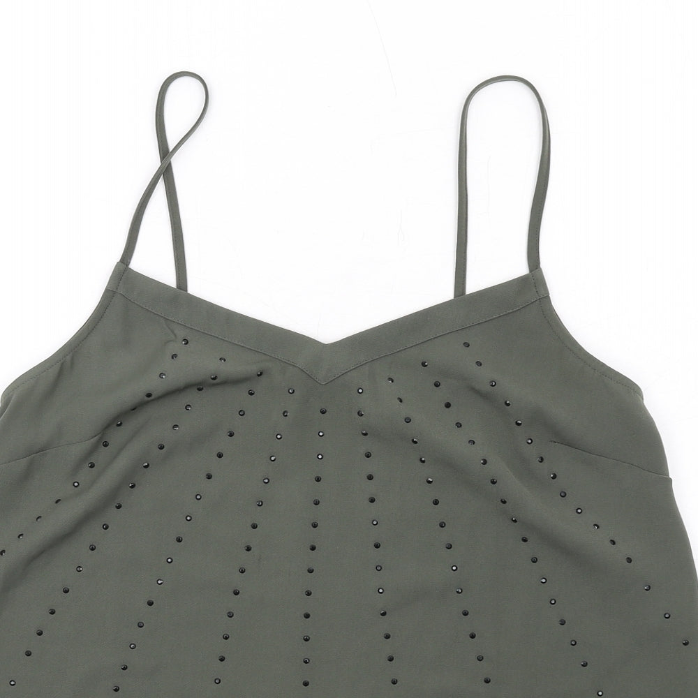 NEXT Womens Green Polyester Camisole Blouse Size 10 V-Neck
