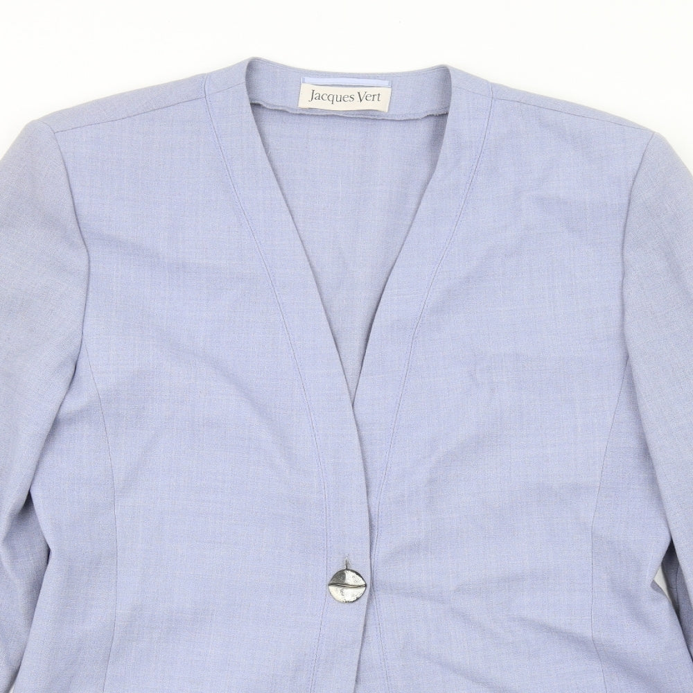 Jacques Vert Womens Blue Jacket Blazer Size 14 Button