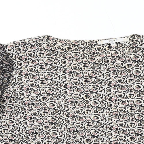 NEXT Womens Multicoloured Geometric Polyester Basic T-Shirt Size 14 Round Neck