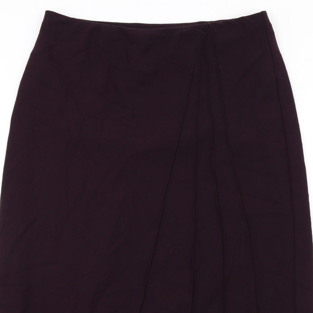 Marks and Spencer Womens Purple Polyester A-Line Skirt Size 18