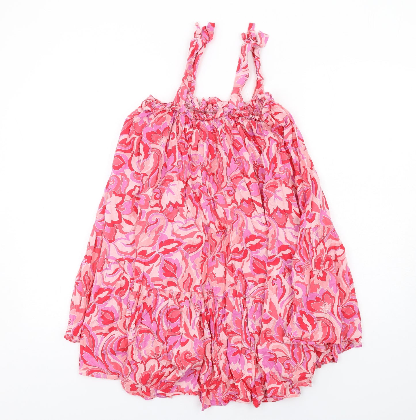 NEXT Girls Multicoloured Geometric Cotton A-Line Size 10 Years Square Neck Pullover