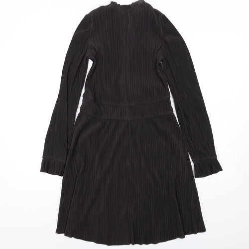 Zara Womens Black Polyester A-Line Size S Round Neck Pullover