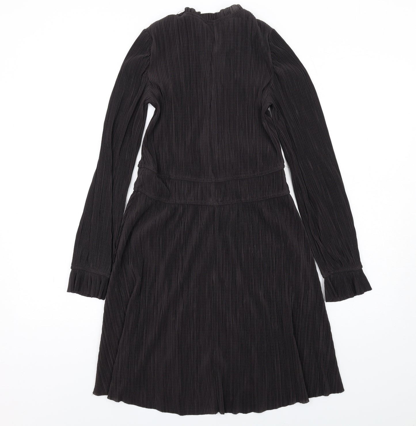 Zara Womens Black Polyester A-Line Size S Round Neck Pullover