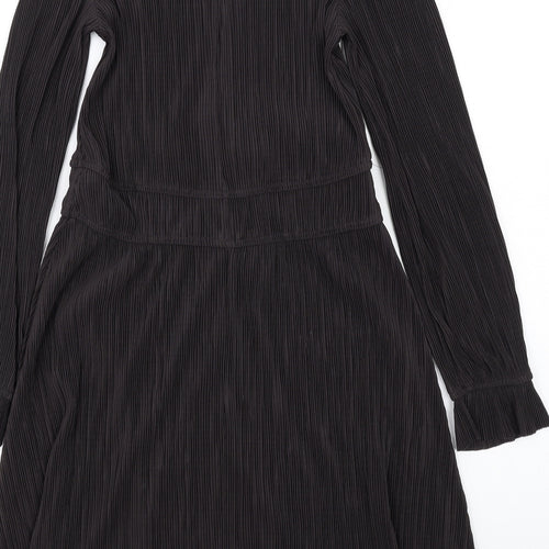 Zara Womens Black Polyester A-Line Size S Round Neck Pullover