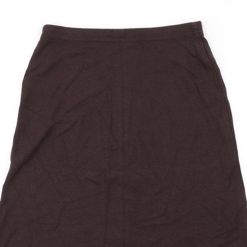 Marks and Spencer Womens Brown Viscose A-Line Skirt Size 8