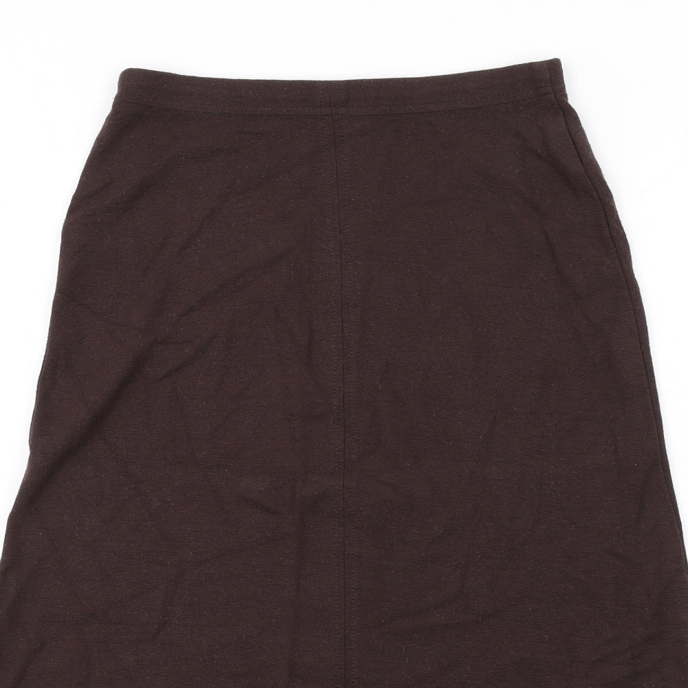 Marks and Spencer Womens Brown Viscose A-Line Skirt Size 8