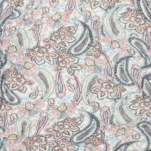 M&Co Womens Multicoloured Paisley Viscose Basic Blouse Size 14 Round Neck