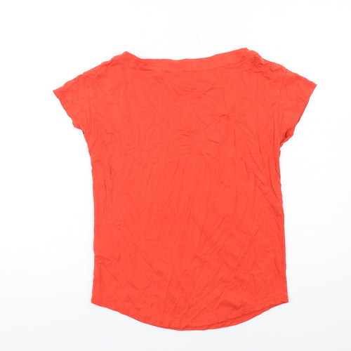 Boden Womens Orange Cotton Basic T-Shirt Size 10 Round Neck