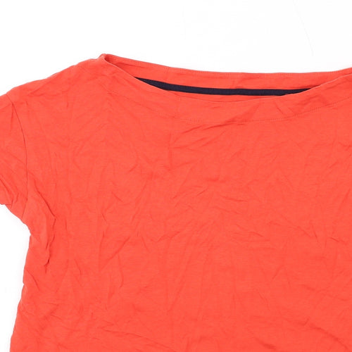 Boden Womens Orange Cotton Basic T-Shirt Size 10 Round Neck