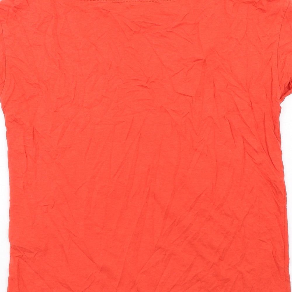 Boden Womens Orange Cotton Basic T-Shirt Size 10 Round Neck
