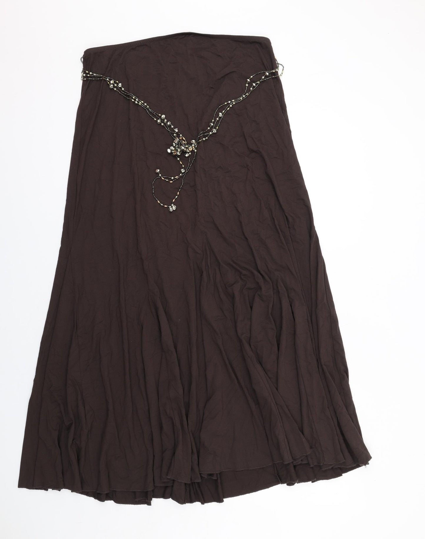 Per Una Womens Brown Viscose Maxi Skirt Size 16 - Belt included