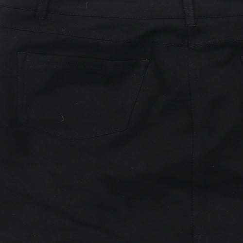 Marks and Spencer Womens Black Polyester A-Line Skirt Size 12 Zip