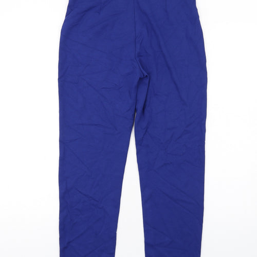 Marks and Spencer Womens Blue Viscose Trousers Size 10 L27 in Regular