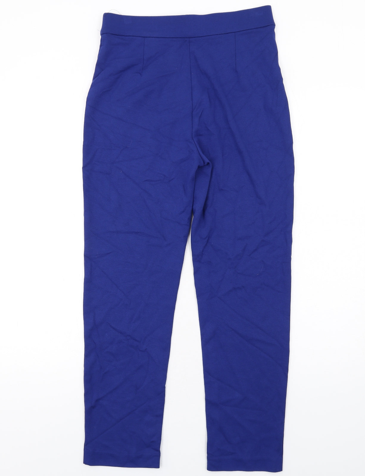Marks and Spencer Womens Blue Viscose Trousers Size 10 L27 in Regular