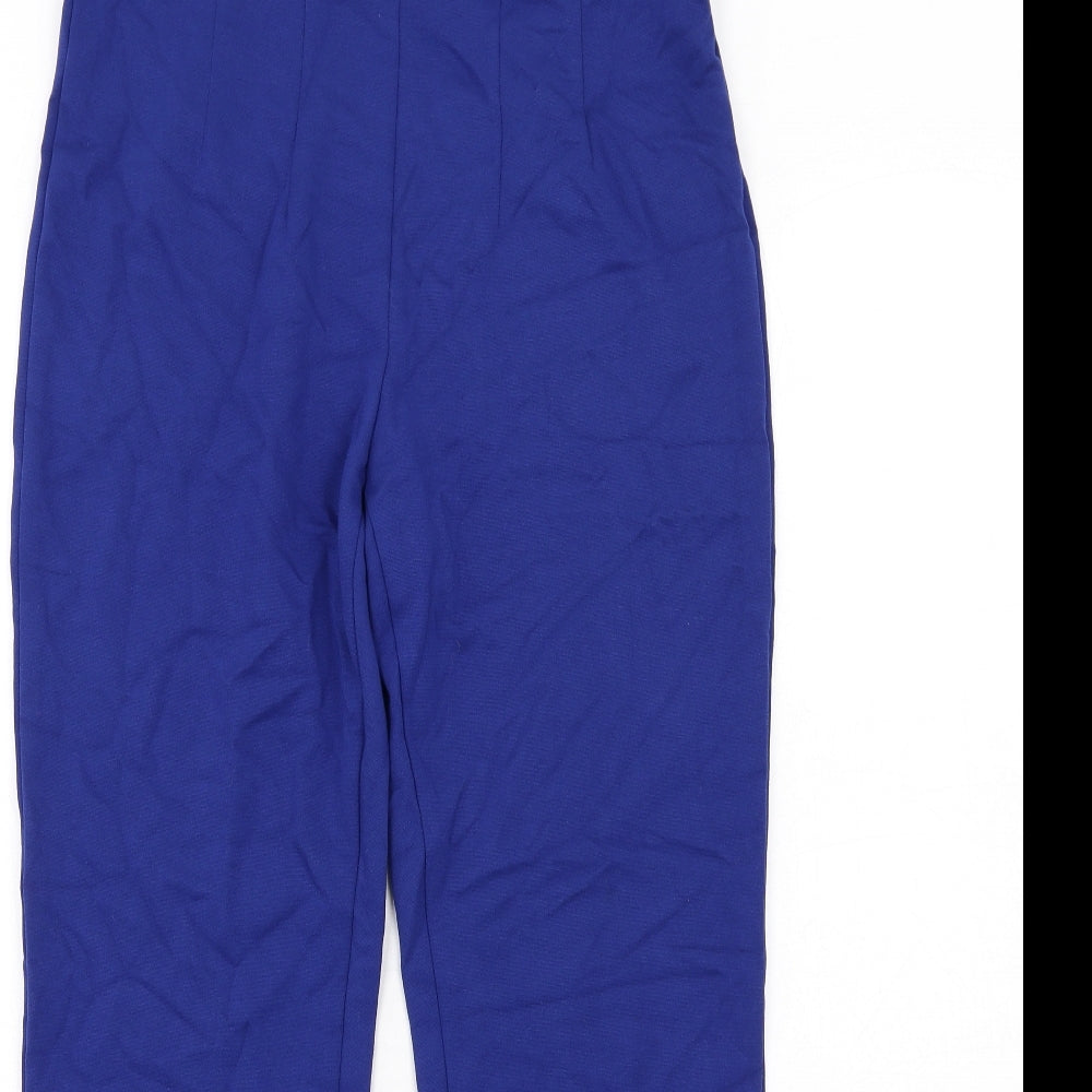 Marks and Spencer Womens Blue Viscose Trousers Size 10 L27 in Regular