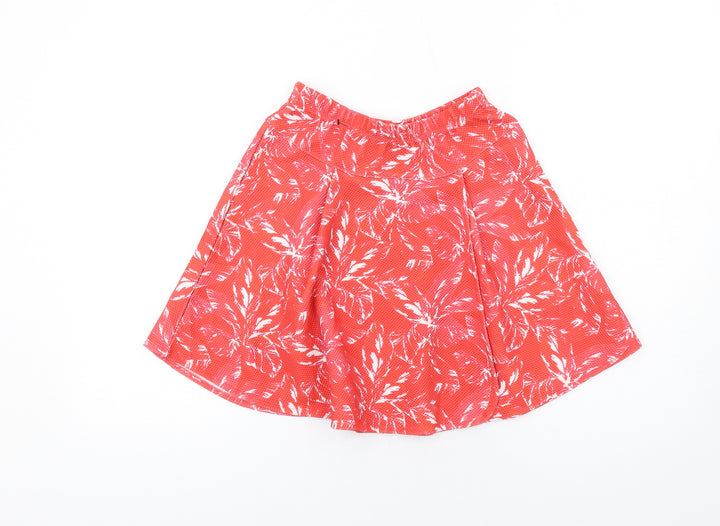 Bik Bok Womens Red Geometric Polyester Skater Skirt Size 10