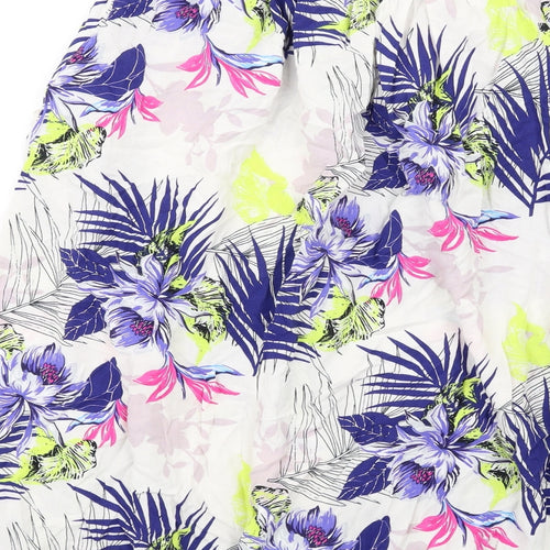 Dorothy Perkins Womens Multicoloured Floral Viscose Swing Skirt Size 10 Button