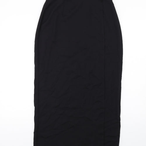Dorothy Perkins Womens Black Polyester Straight & Pencil Skirt Size 12 Button