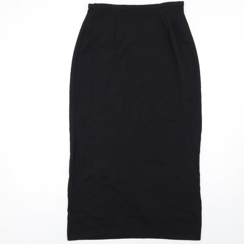 Dorothy Perkins Womens Black Polyester Straight & Pencil Skirt Size 12 Button