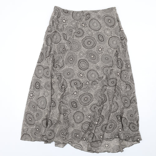 Sandwich Womens Brown Geometric Polyester Swing Skirt Size 10 Zip