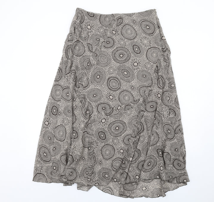 Sandwich Womens Brown Geometric Polyester Swing Skirt Size 10 Zip