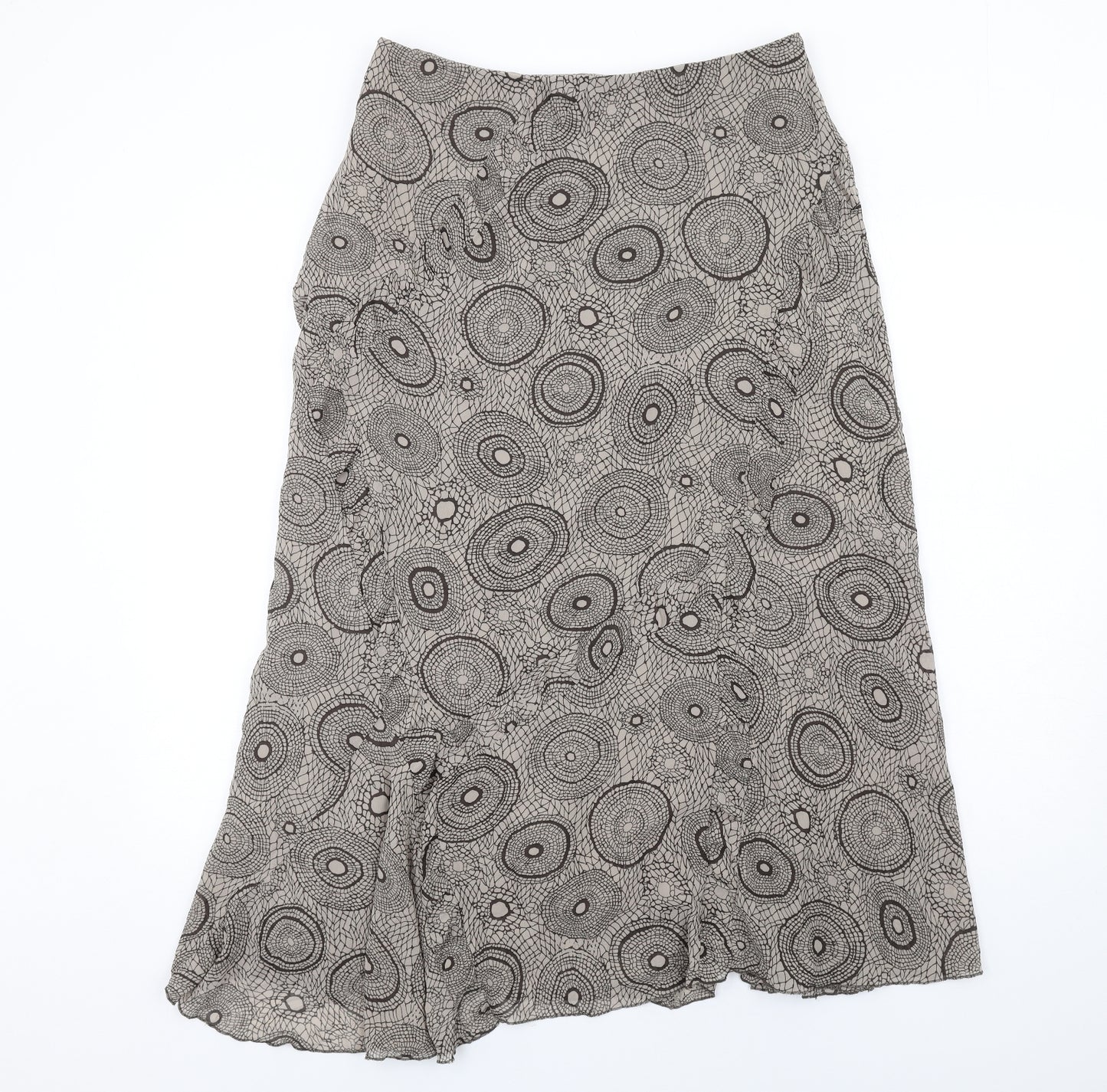 Sandwich Womens Brown Geometric Polyester Swing Skirt Size 10 Zip