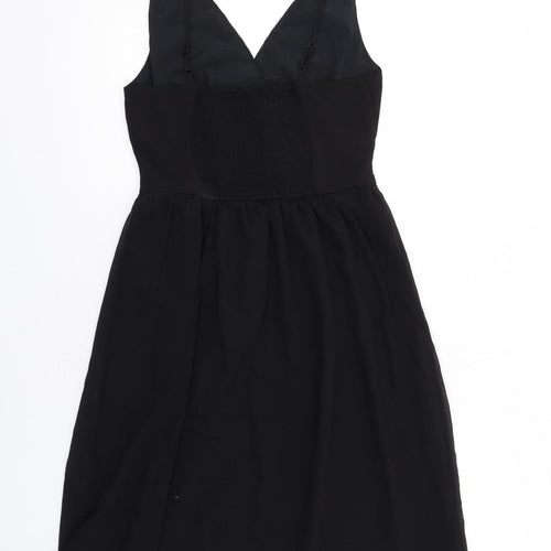 VERO MODA Womens Black Polyester Fit & Flare Size XS V-Neck Pullover
