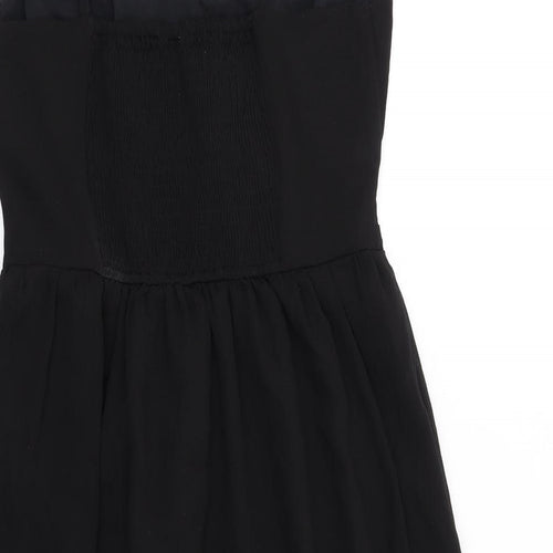 VERO MODA Womens Black Polyester Fit & Flare Size XS V-Neck Pullover
