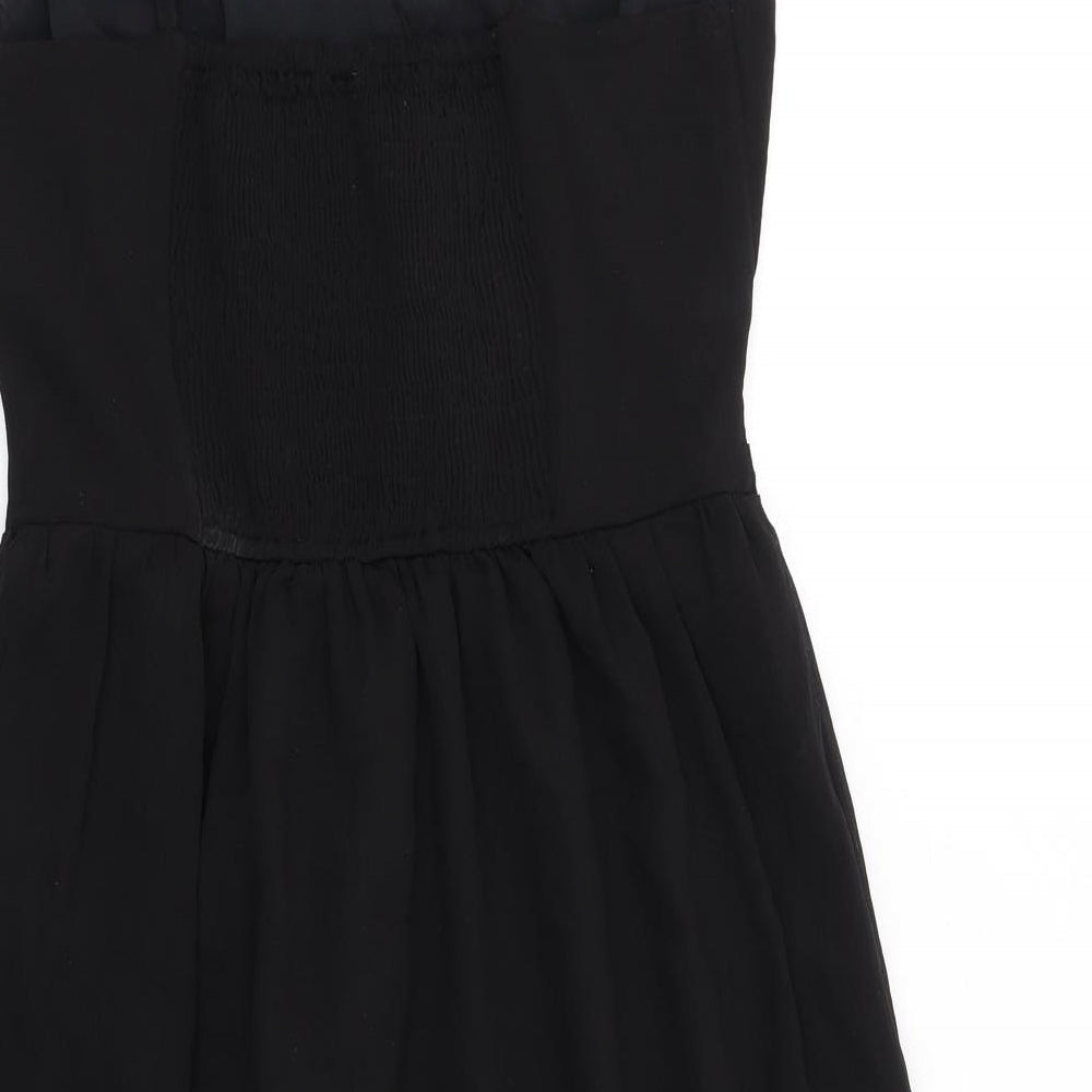 VERO MODA Womens Black Polyester Fit & Flare Size XS V-Neck Pullover