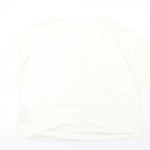 Capsule Womens Ivory Polyester Basic T-Shirt Size 18 V-Neck