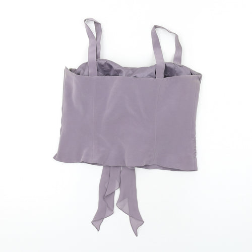 dusk Womens Purple Polyester Camisole Tank Size 14 Square Neck - Pleated Twist Front