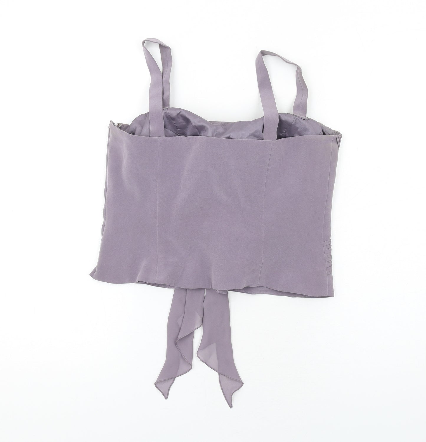 dusk Womens Purple Polyester Camisole Tank Size 14 Square Neck - Pleated Twist Front