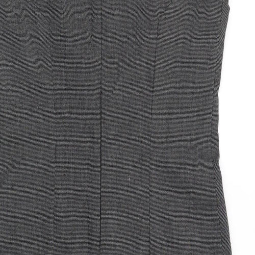 Zara Womens Grey Polyester Pencil Dress Size L Round Neck Zip