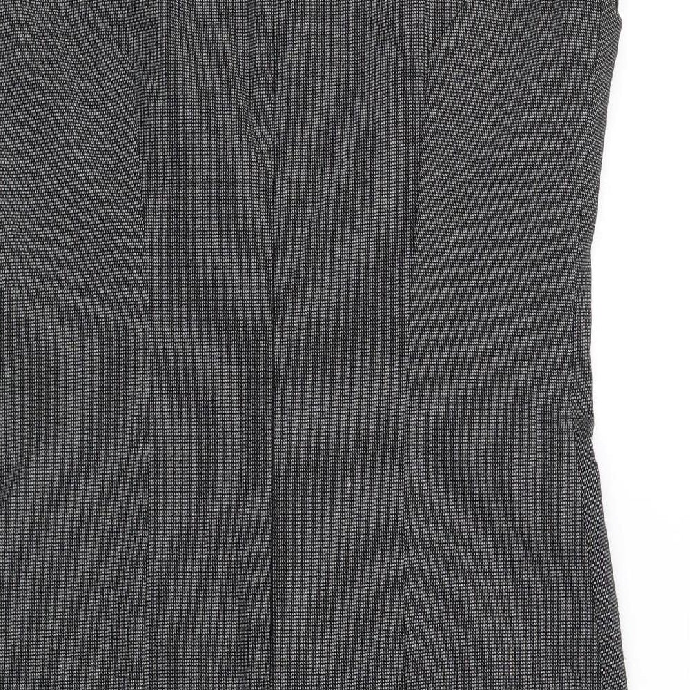 Zara Womens Grey Polyester Pencil Dress Size L Round Neck Zip