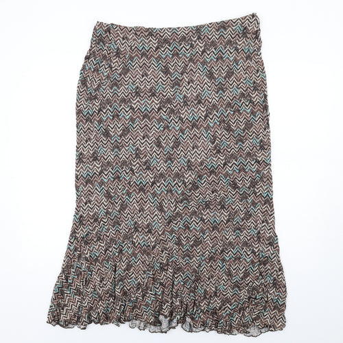 Yours Womens Brown Herringbone Viscose A-Line Skirt Size 22