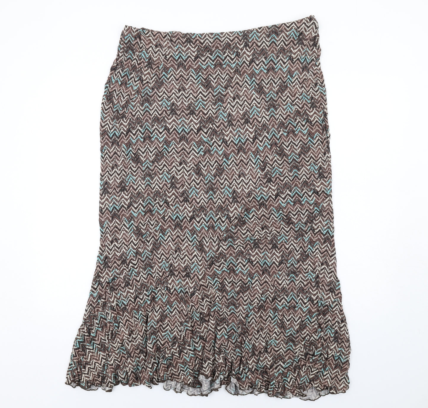Yours Womens Brown Herringbone Viscose A-Line Skirt Size 22