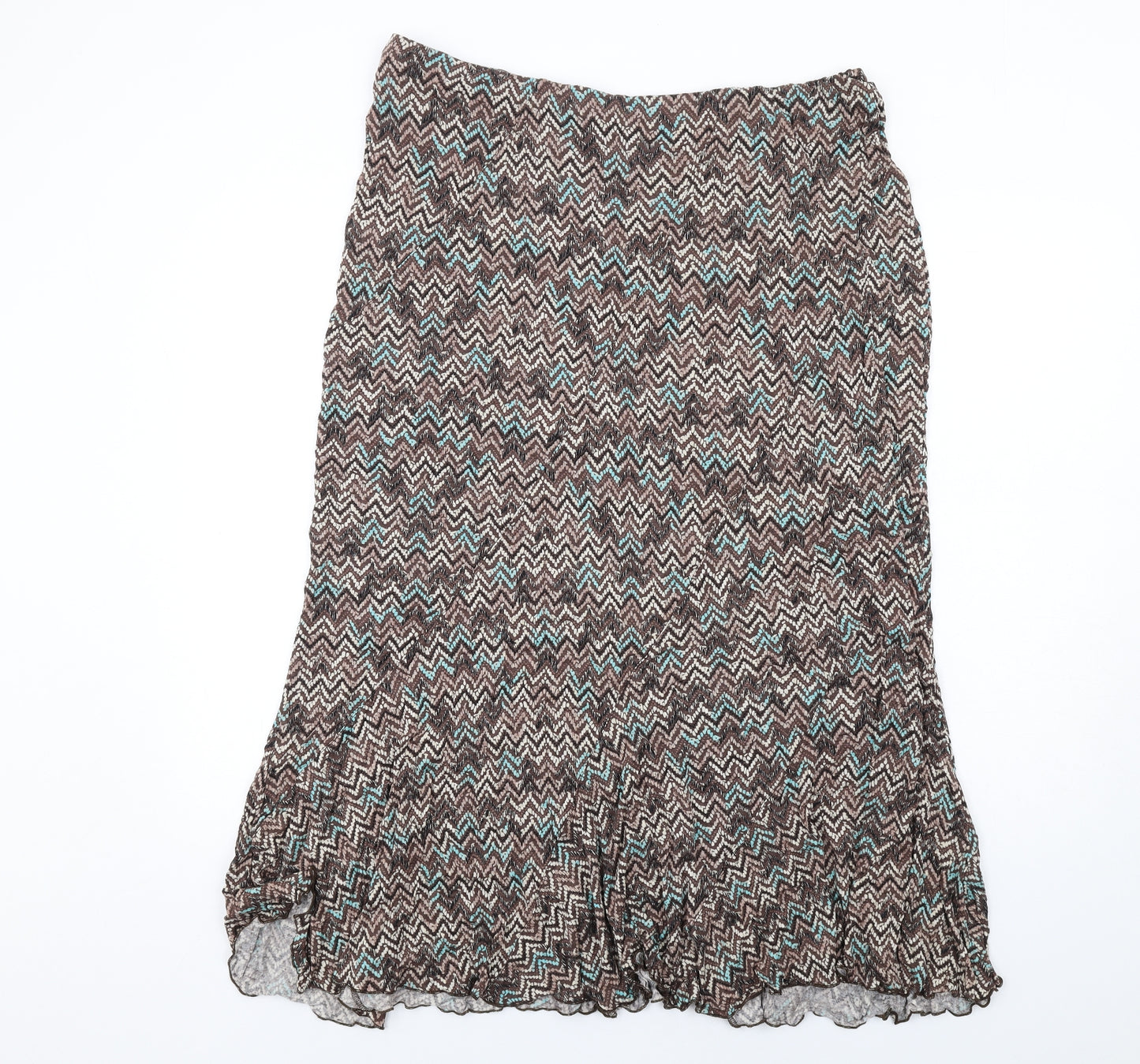 Yours Womens Brown Herringbone Viscose A-Line Skirt Size 22