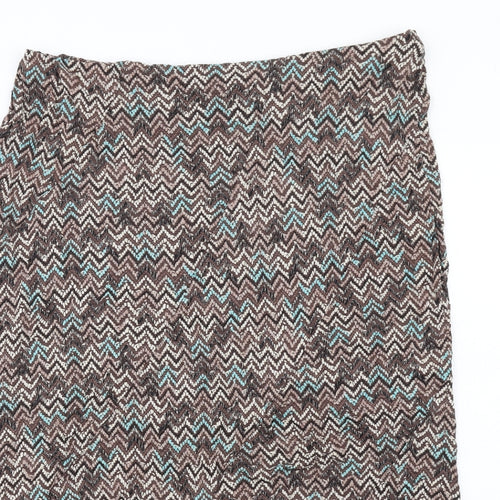 Yours Womens Brown Herringbone Viscose A-Line Skirt Size 22